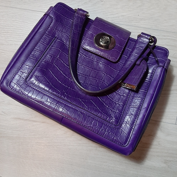 Cole haan purple leather handbag